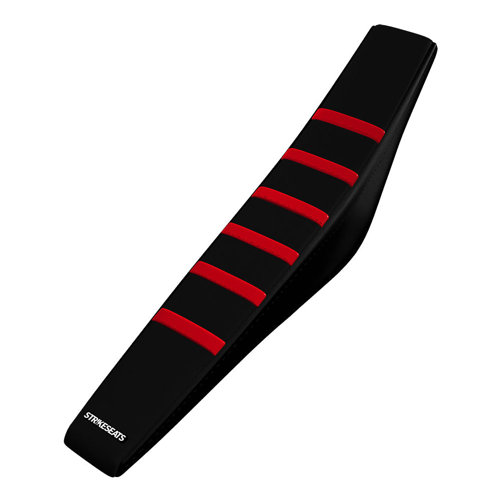 Funda de asiento acanalada con agarre rojo/negro/negro para Honda CRF250 14-17/CRF450 13-16
