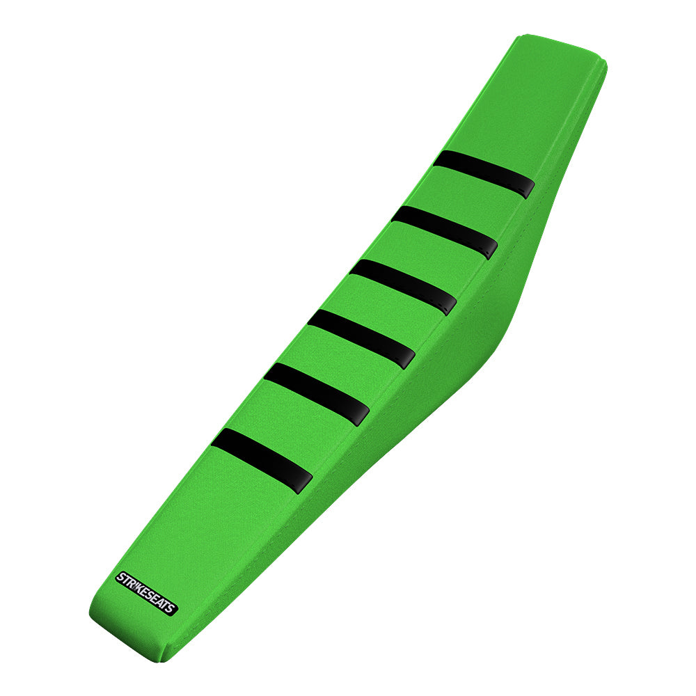 Funda de asiento acanalada con agarre negro/verde/verde para Kawasaki KX450F 16-18
