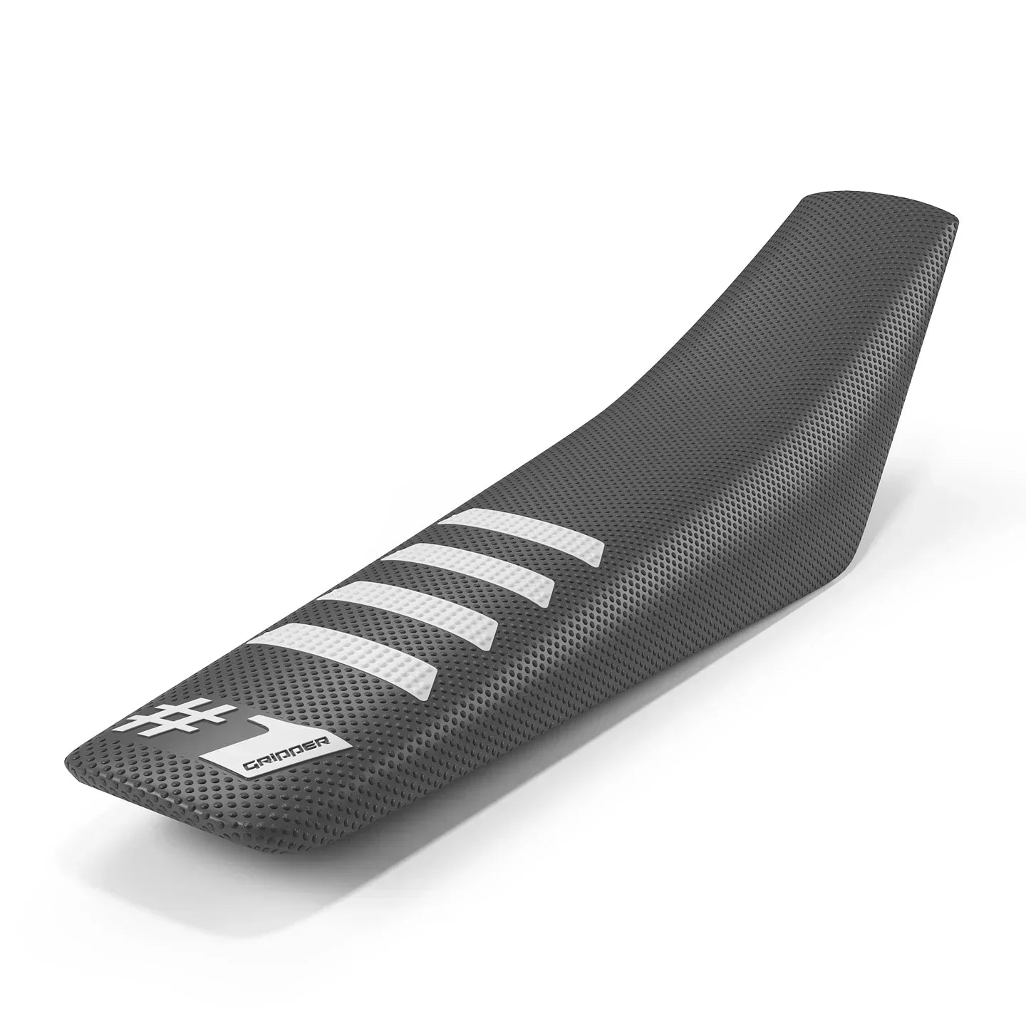 Funda de asiento acanalada Gripper 1Gripper - Gris oscuro/Blanco