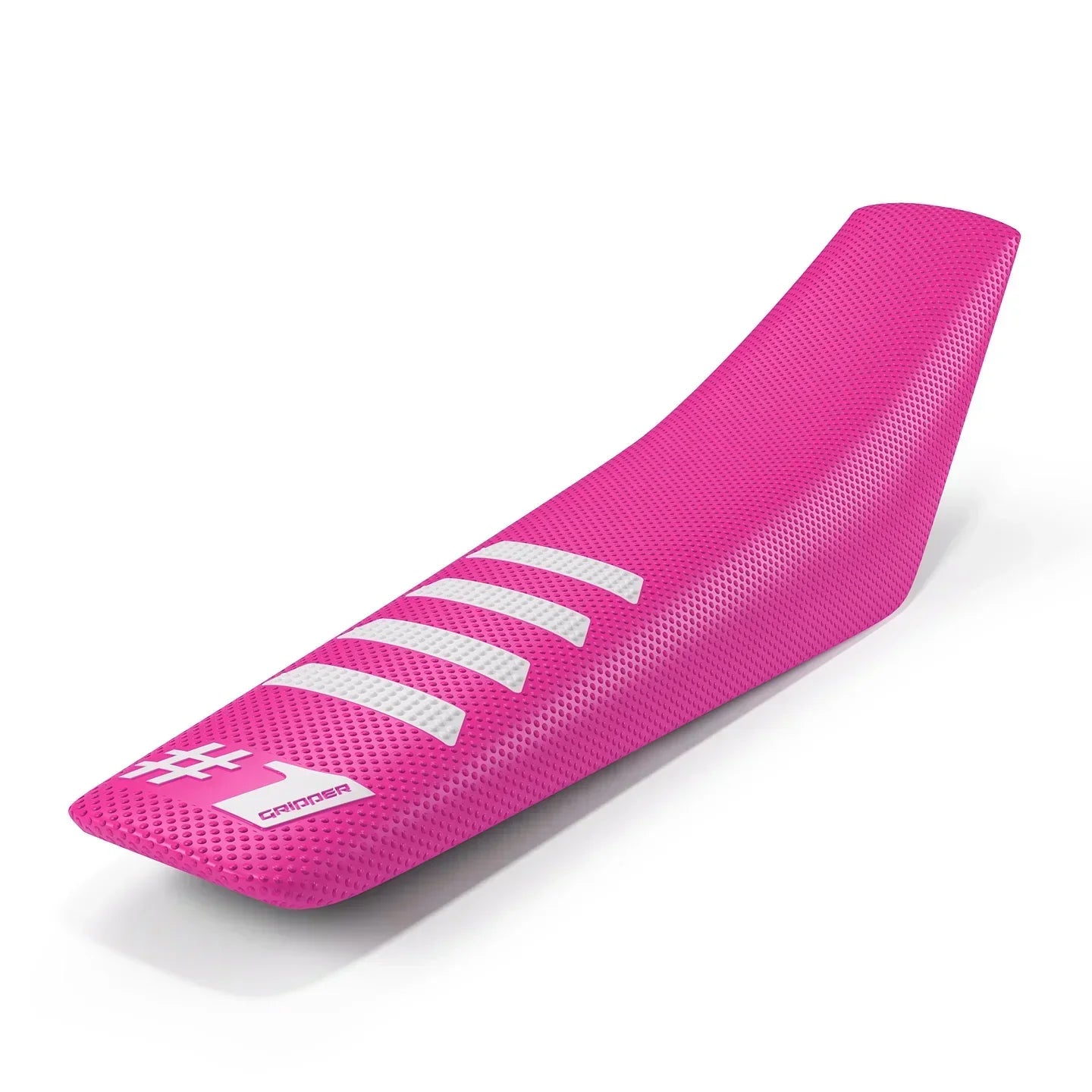 Funda de asiento acanalada Gripper 1Gripper - Rosa/Blanco