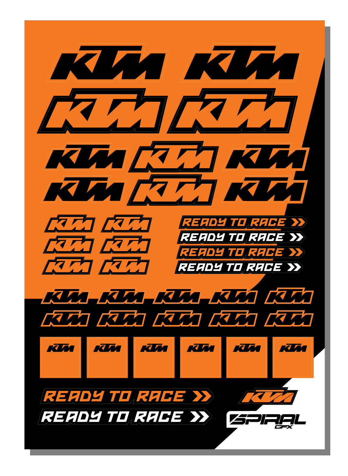KTM // Feuilles d'autocollants sous licence
